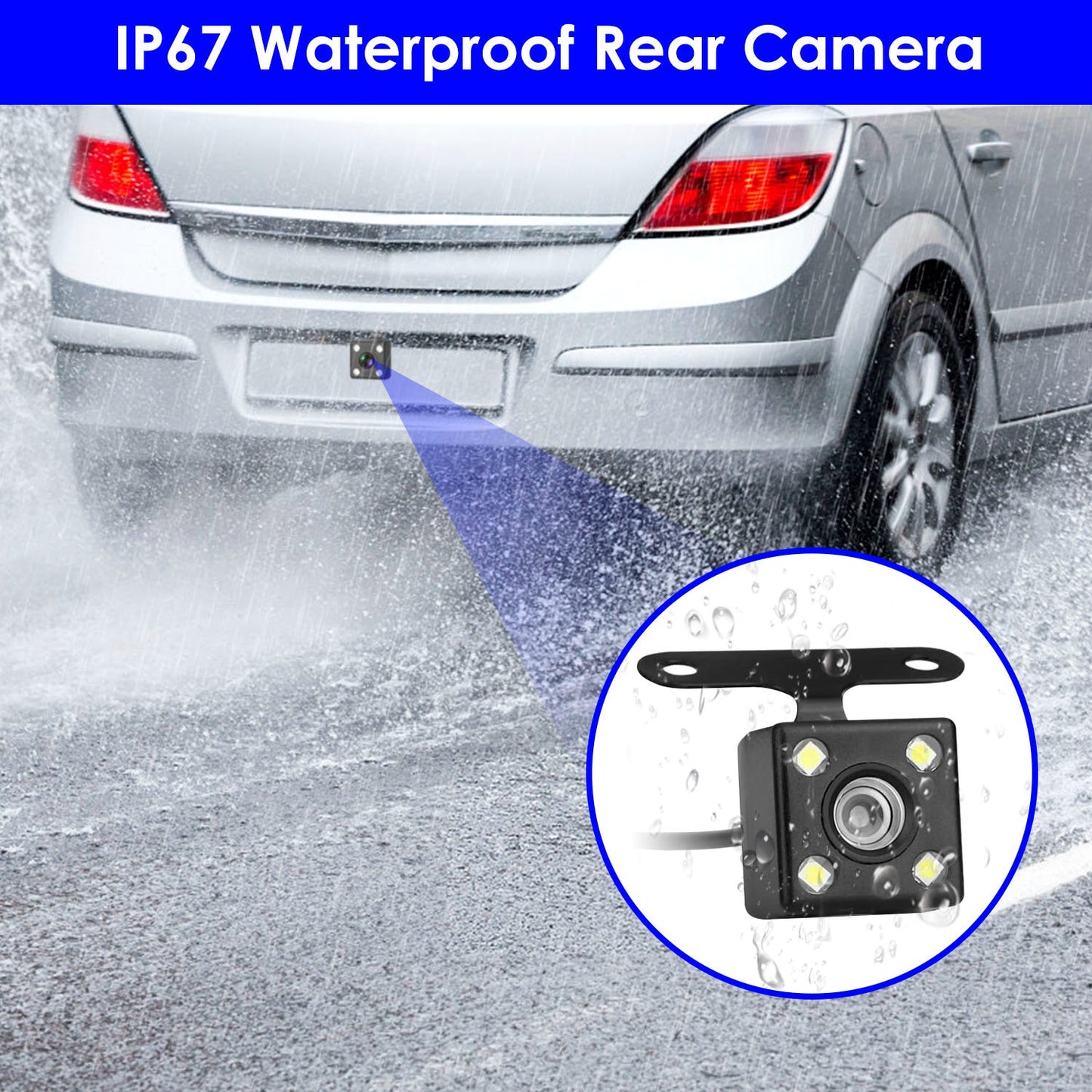1080P FHD 3-Channel WiFi Dash Cam with Night Vision & Motion Detection