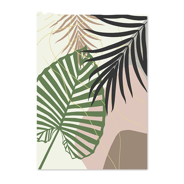 Tropical Plant Leaf Wall Art Canvas Painting - Various Sizes & Styles