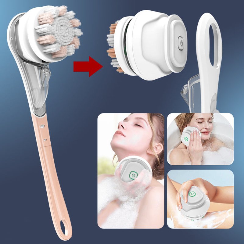 Multifunctional Electric Bath Brush with 3 Gears Waterproof Back & Face Cleansing Tool
