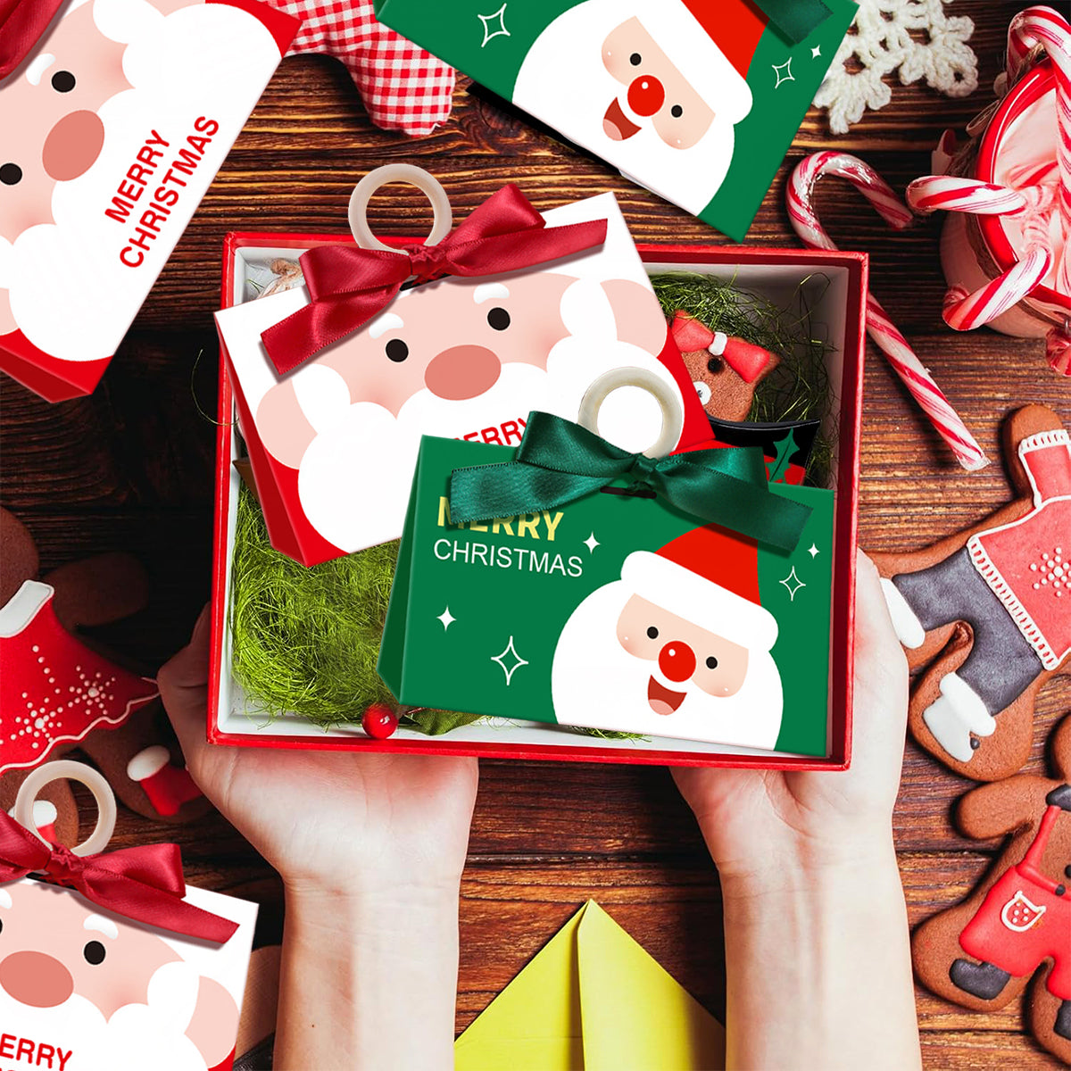 Christmas Candy Boxes - 10 Pack with Ribbons