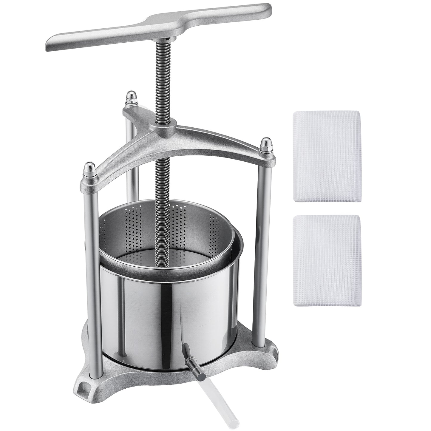 Fruit Wine Press 4.75Gal Manual Juicer with Beech Wood Basket & Filter Bags