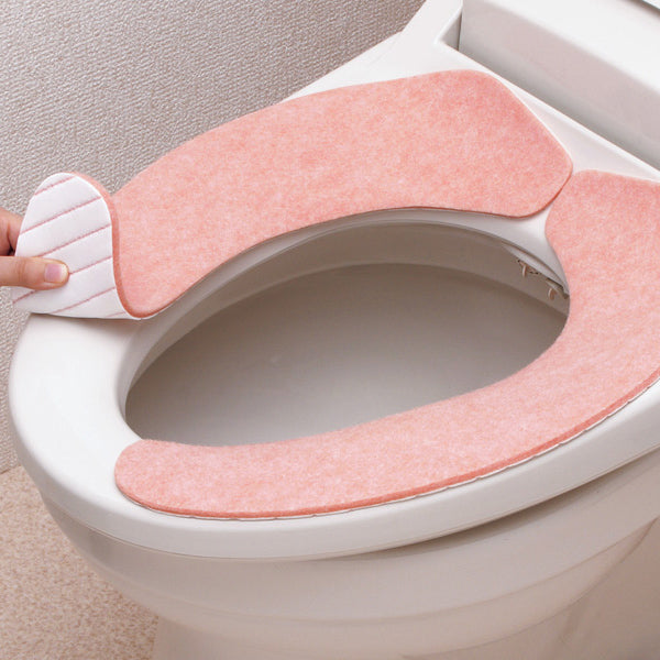 Waterproof Non-Marking Adhesive Toilet Seat Cover - Reusable & Easy Install