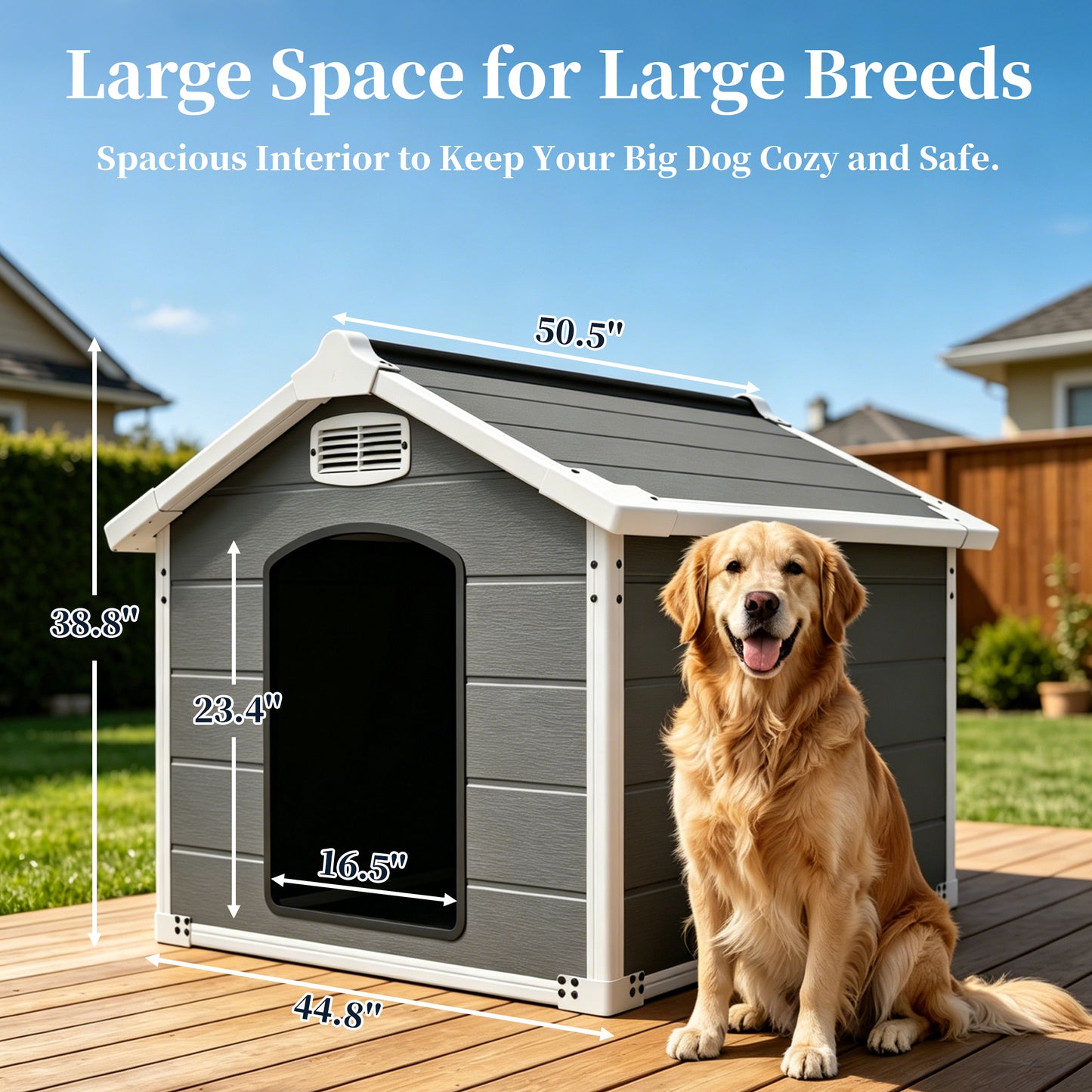 Large Dog House for Large Breeds - Waterproof & Heavy Duty