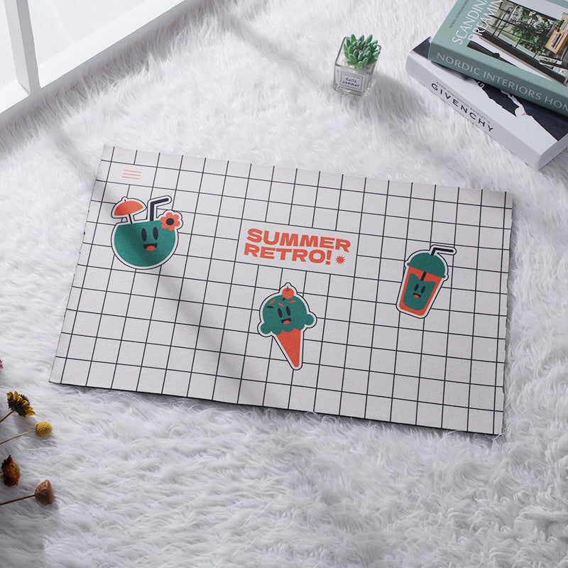 Cartoon Printed Absorbent Floor Mat - Short Plush Home Bathroom Decor 60x40cm