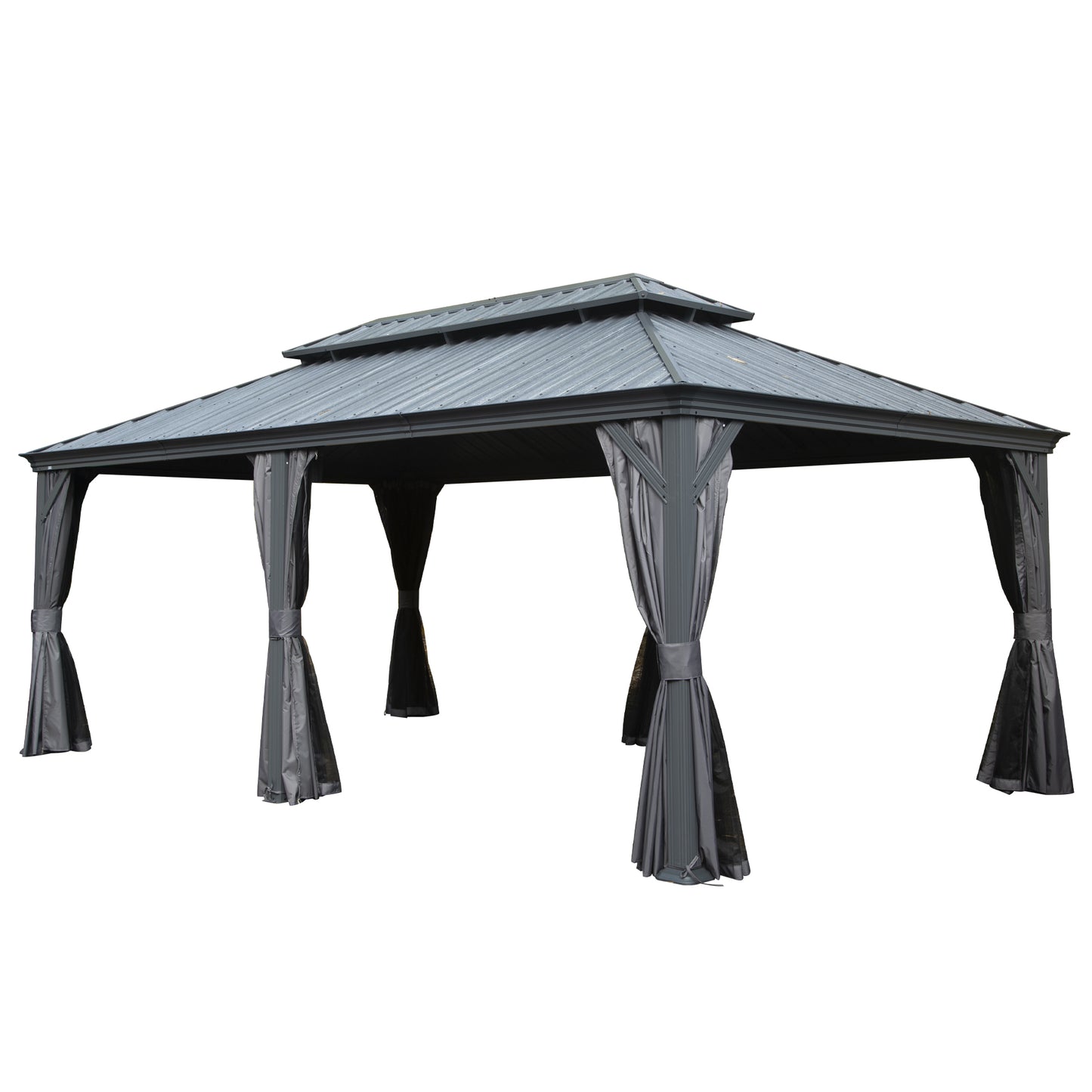 12 X 18 Hardtop Gazebo, Upgraded Metal Gazebo With Drainage System,