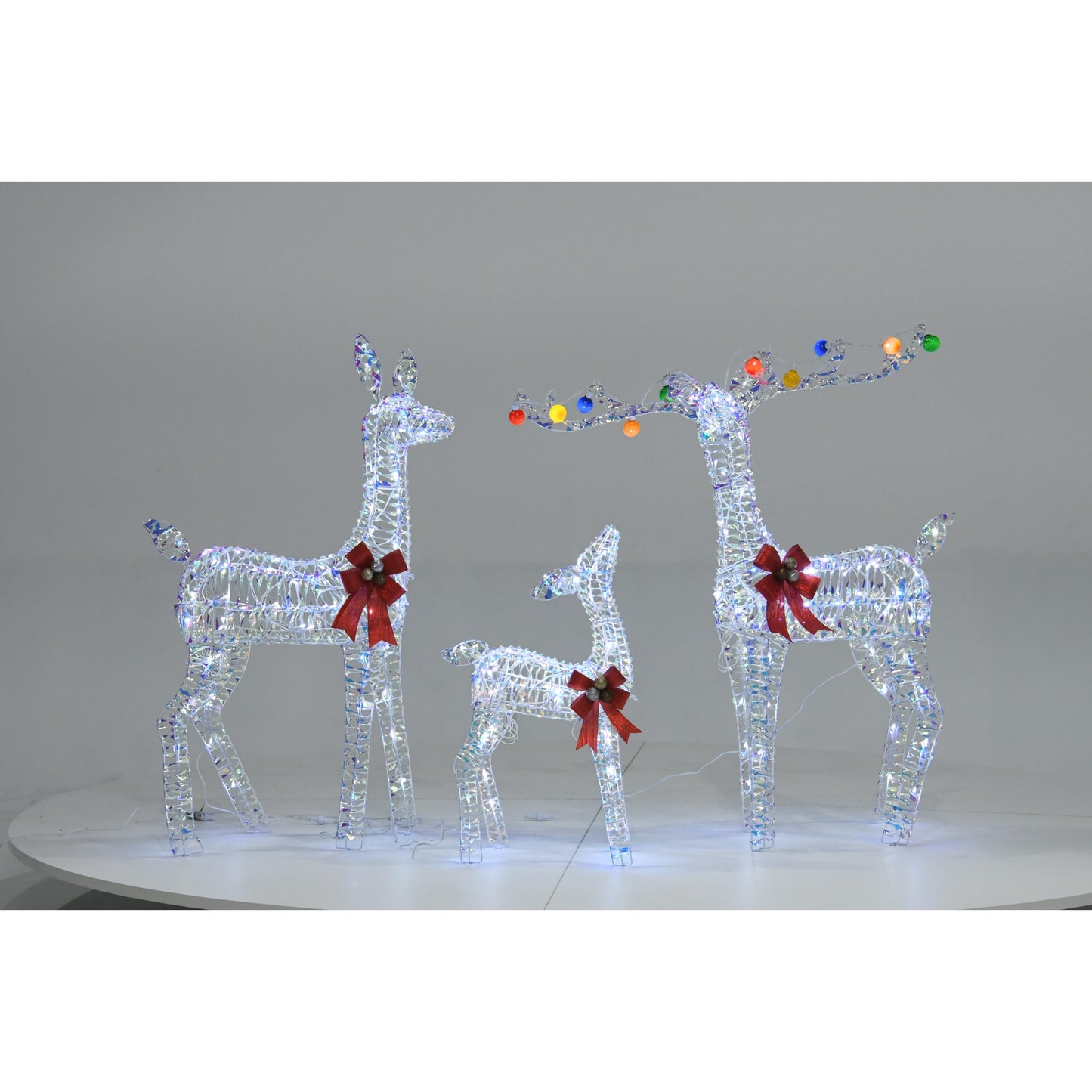 PVC Woven Reindeer Christmas Decoration Set - Indoor/Outdoor