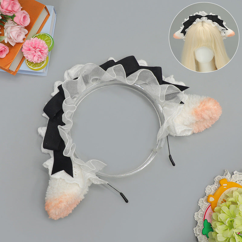Lolita Sheep Ear Headband - Maid Style Costume Accessory for Party & Dress Up