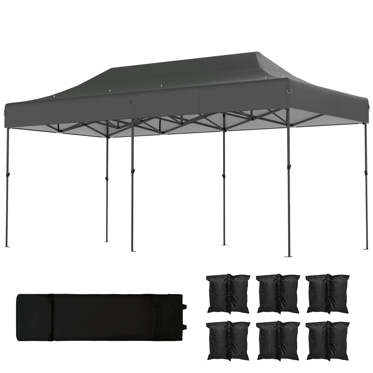 10x20 ft Pop Up Canopy Tent - Heavy Duty UPF50+ Outdoor Shelter