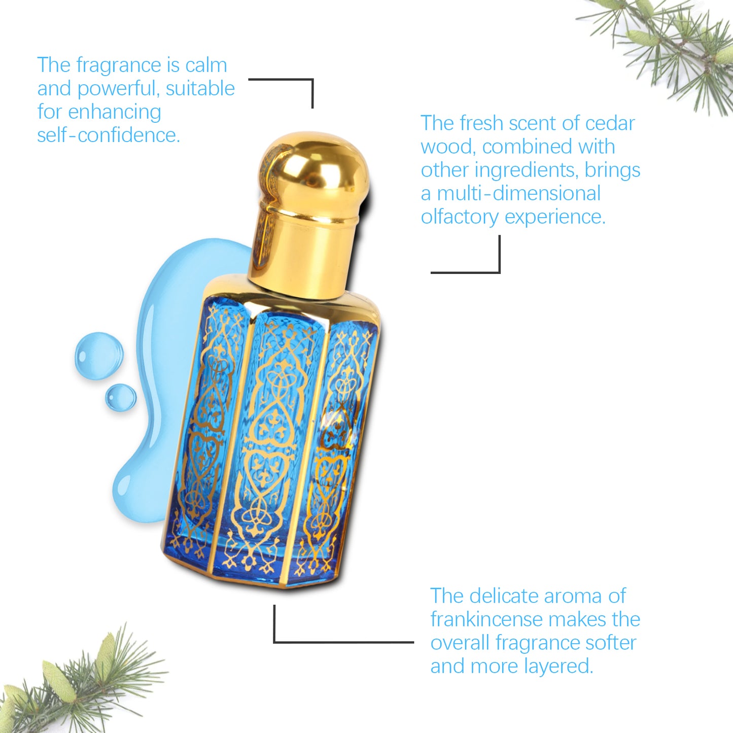 Cedar Mood Arabian Roll-On Perfume Oil - Woody Long-Lasting Fragrance 12ml