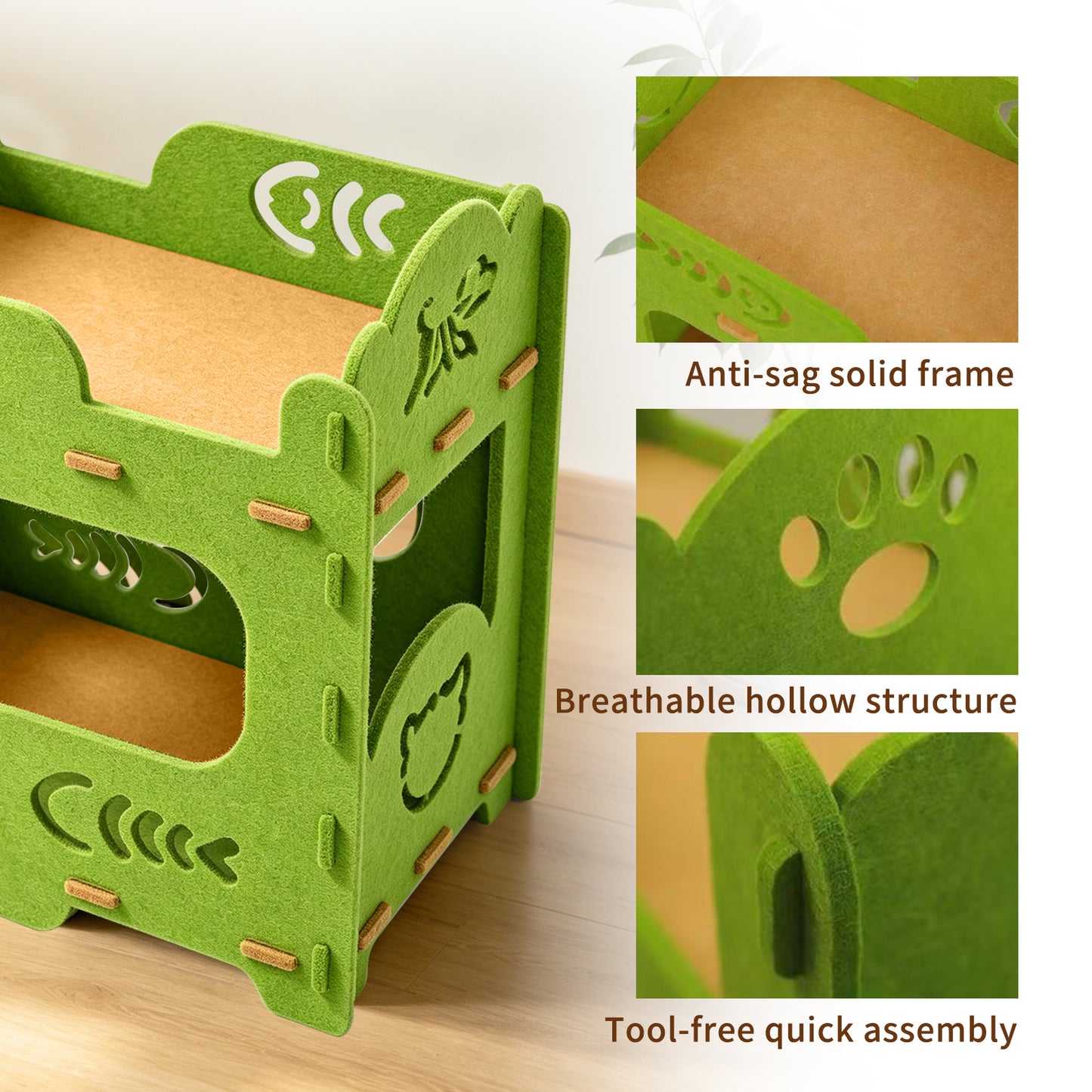 Double Cat Bed - Self Pickup Pet House for Cats & Pets