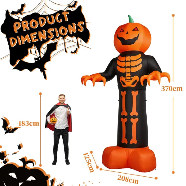 12ft Inflatable Halloween Decor - Grim Reaper with Lights