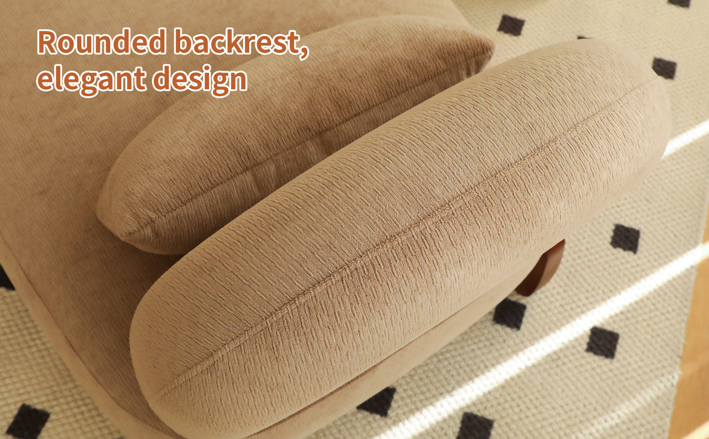 Cozy Accent Chair with Solid Wood Legs - Camel