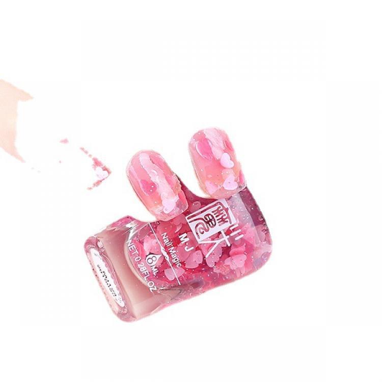 Peelable Nail Polish - Light Pink Peach Heart, Single Bottle