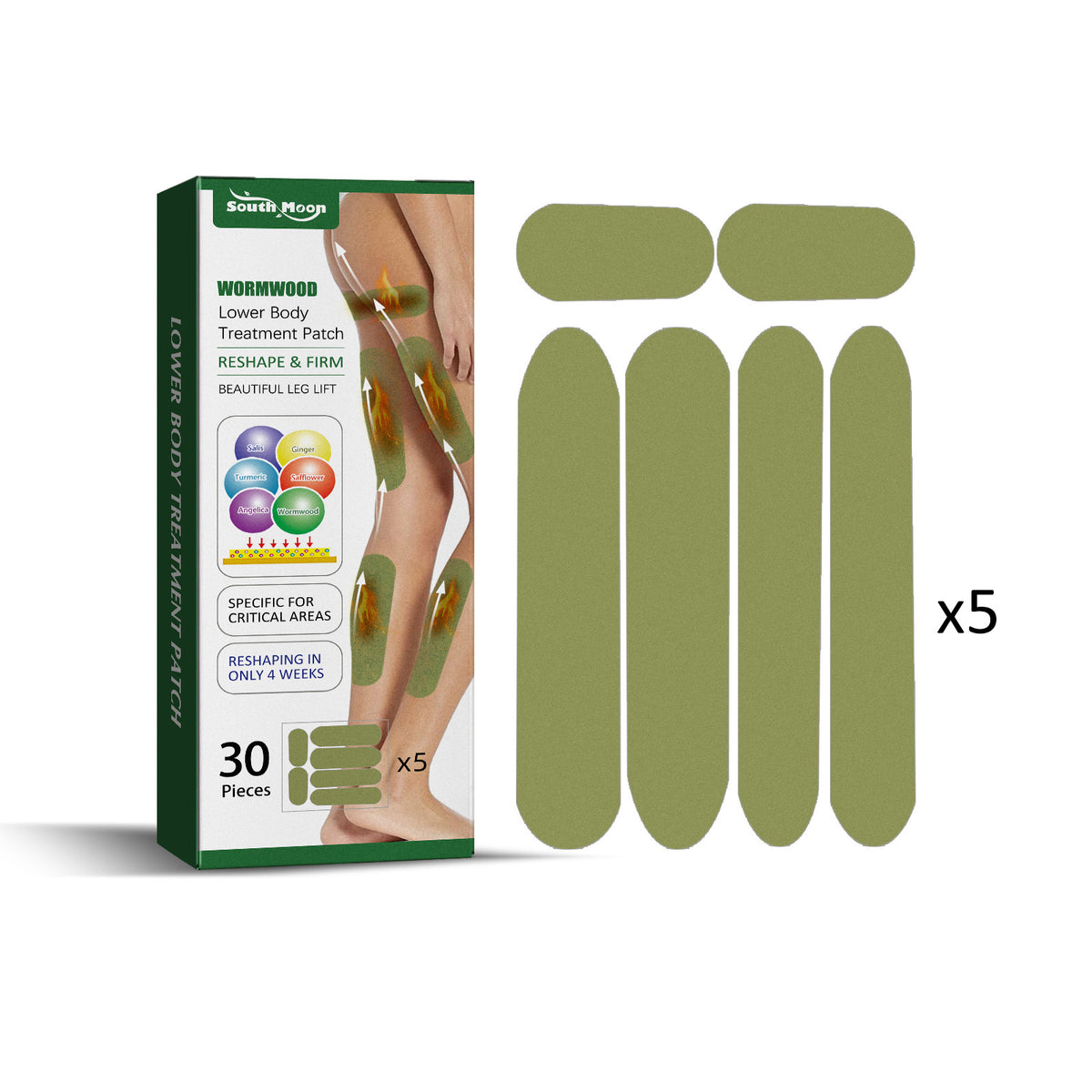 Mugwort Leg Patches For Thigh & Leg Muscle Shaping - 30pcs