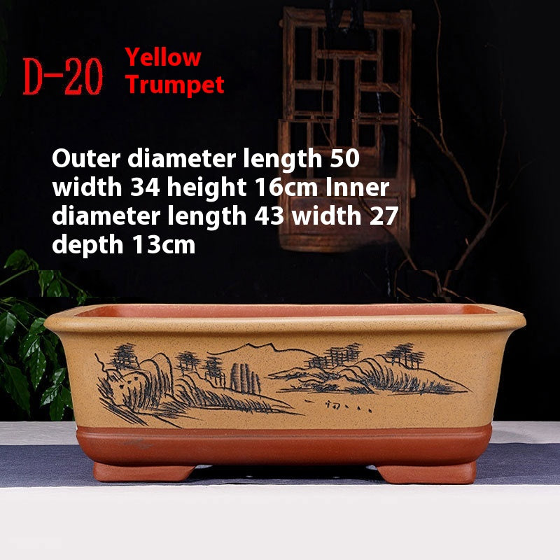 Rectangular Non-Porous Rockery for Bonsai Trees Garden Decor