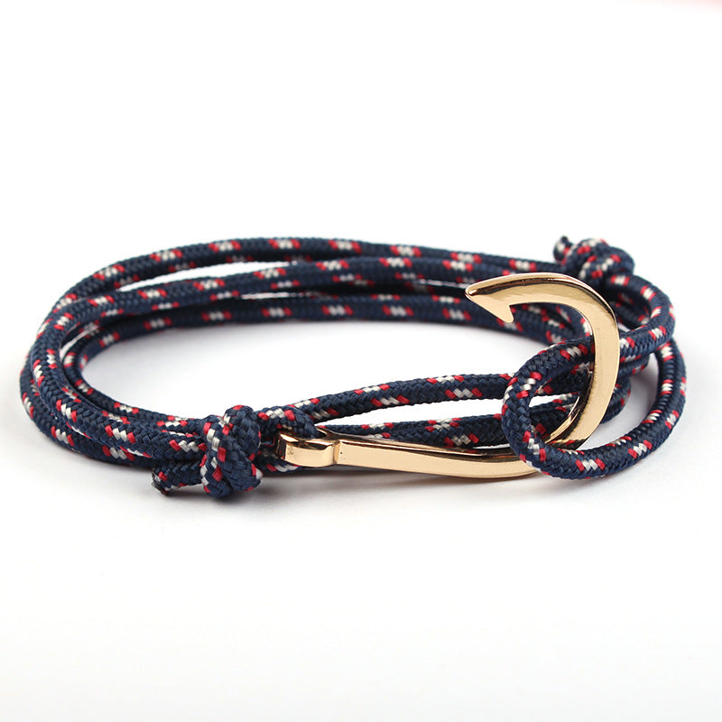 Adjustable Paracord Anchor Bracelet for Women and Men with Charm