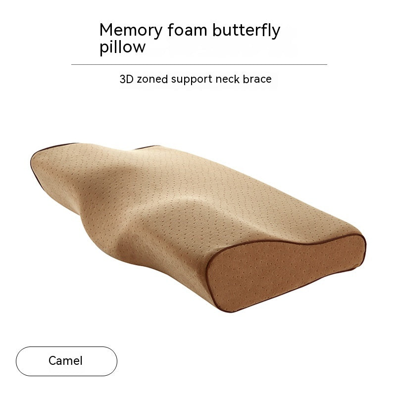 Memory Cotton Butterfly Shaped Pillow for Cervical Support and Neck Care