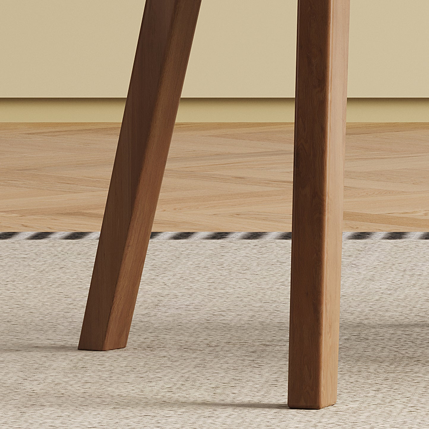 Mid-Century Modern Solid Wood Dining Chairs Set of 2 - White & Walnut