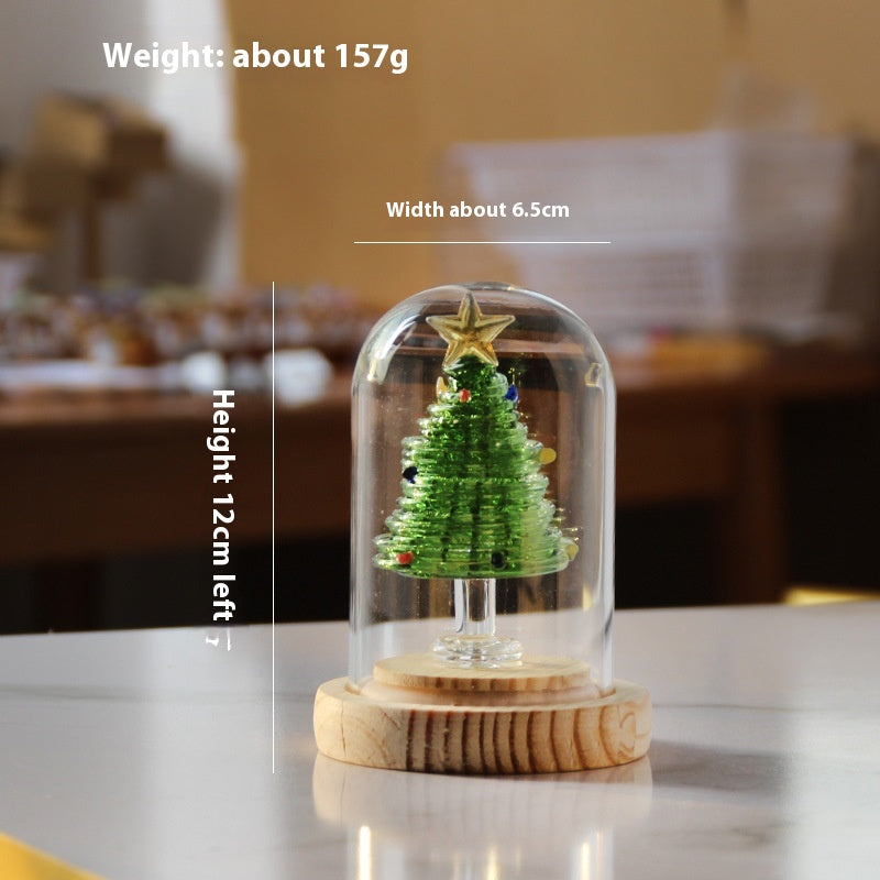 Christmas Winding Wire Glass Craft Decoration with Light - Handmade Festive Ornament