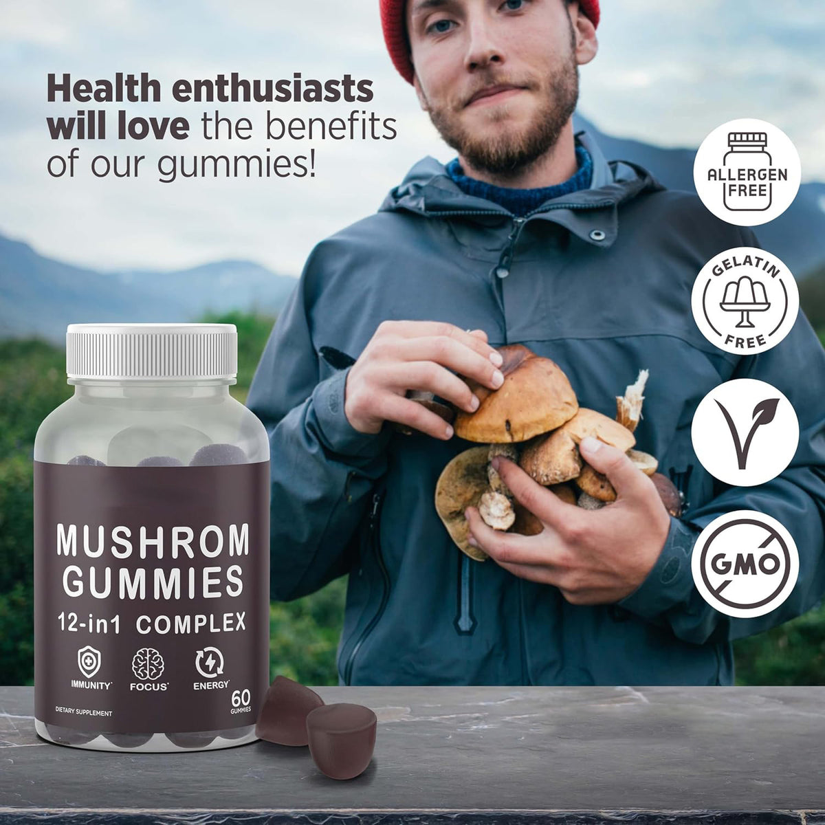 Mushroom Jelly Gummy 60 Tablets