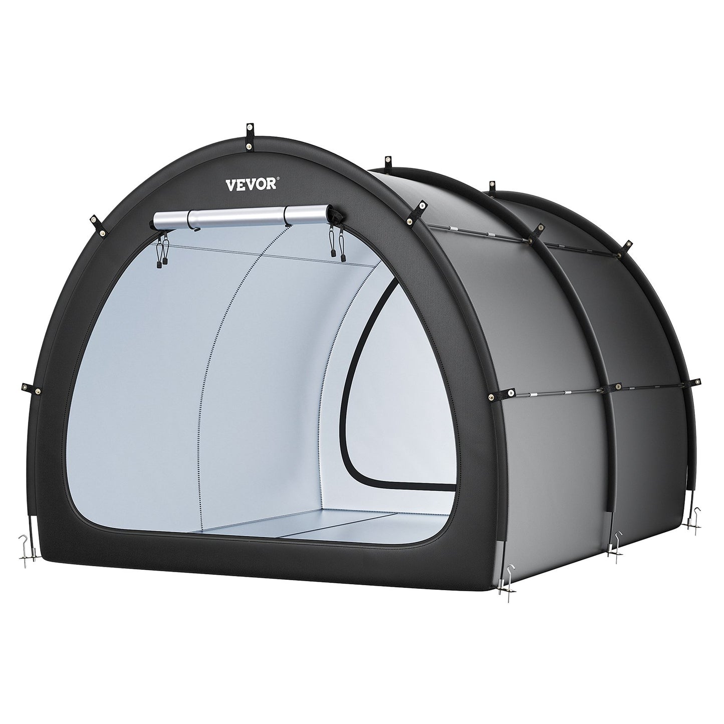 Outdoor Bike Storage Tent Waterproof Bike Shed for 5+ Bikes - Black