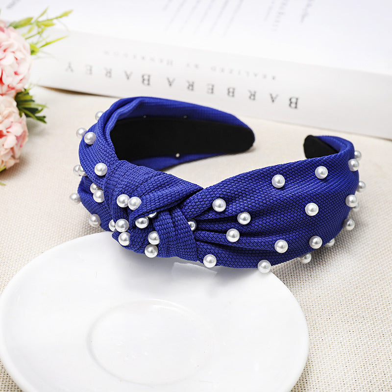 Pearl Knotted Headband - Solid Colors