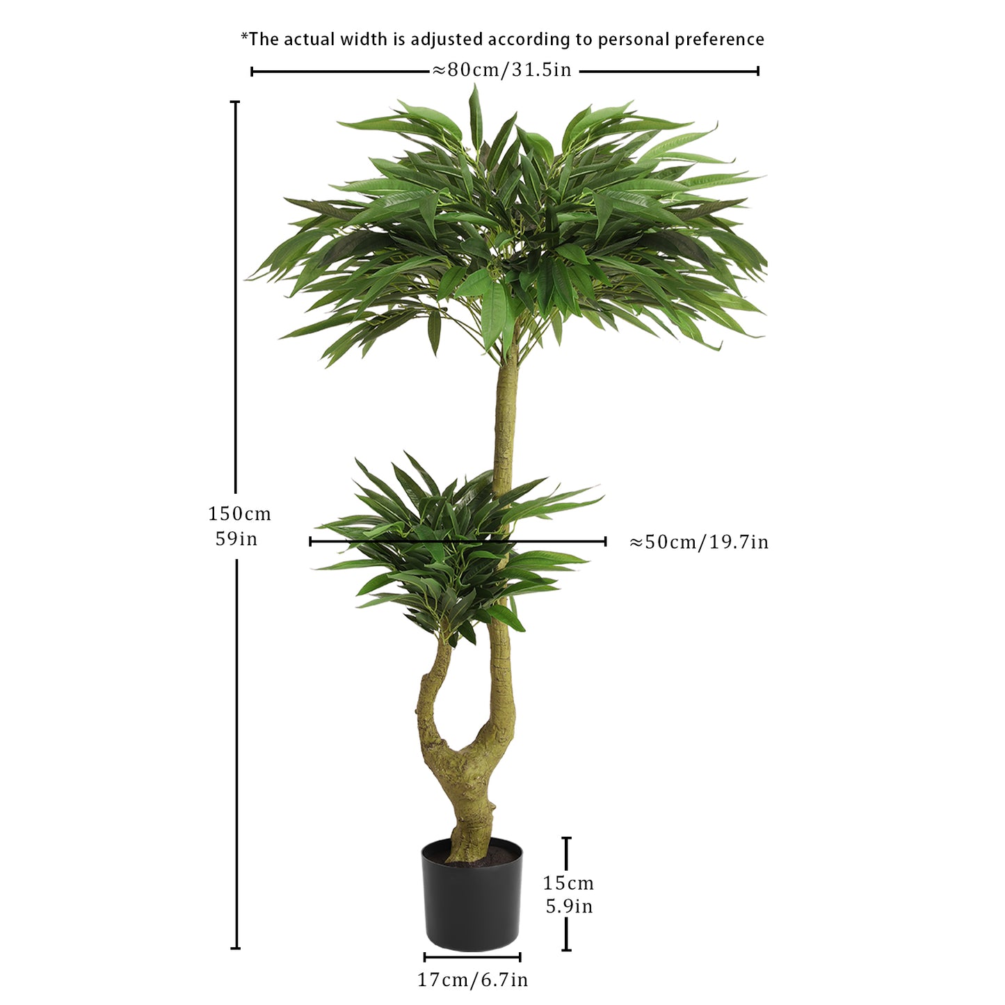 5FT Artificial Willow Tree - Green Faux Potted Plant