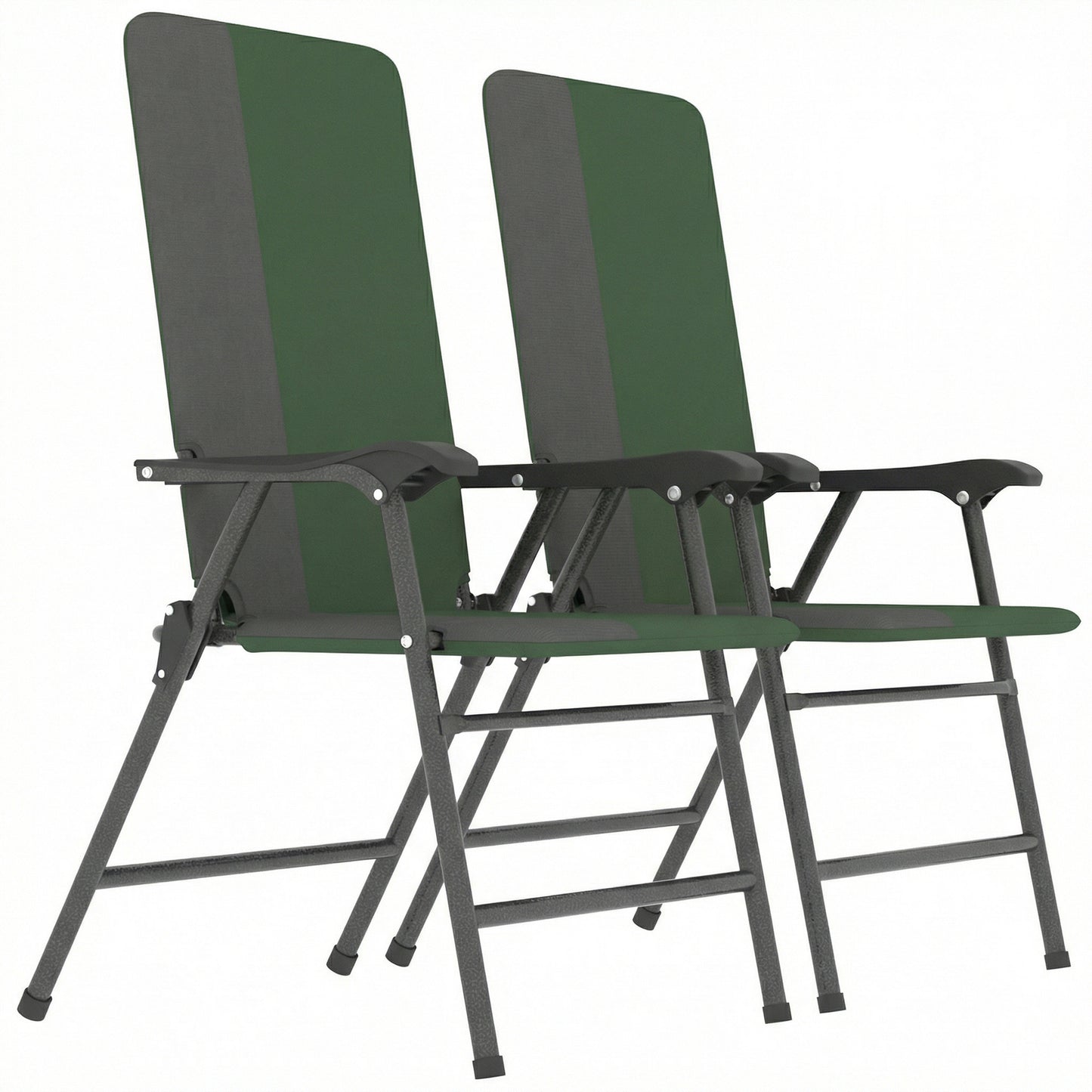 Folding Patio Chairs Set of 2 - Padded High Back Lawn Chairs