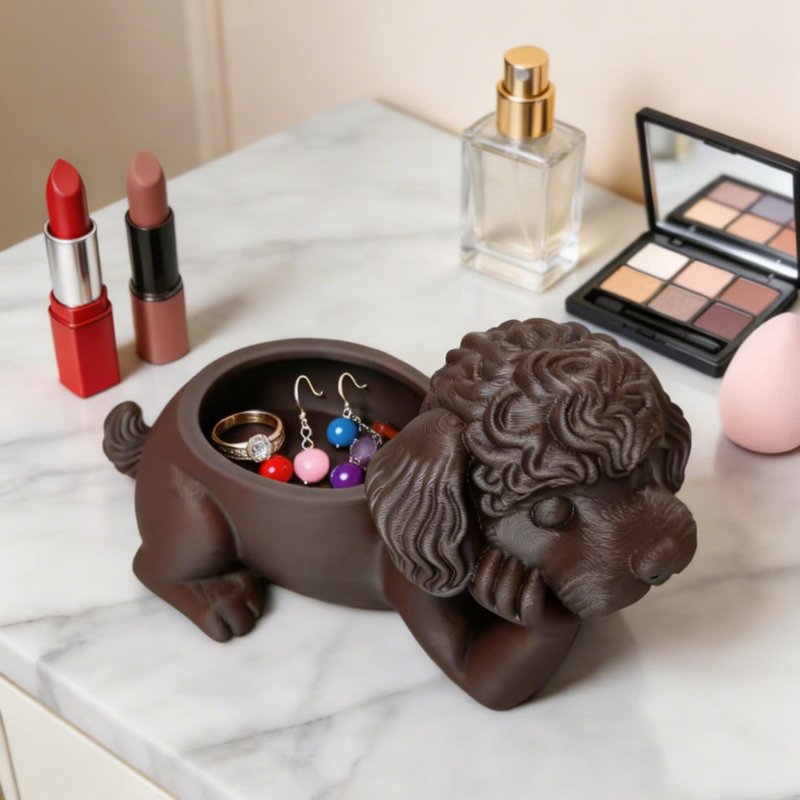 Cute Puppy Shaped Storage Box - Decorative Desktop Organizer for Home & Office