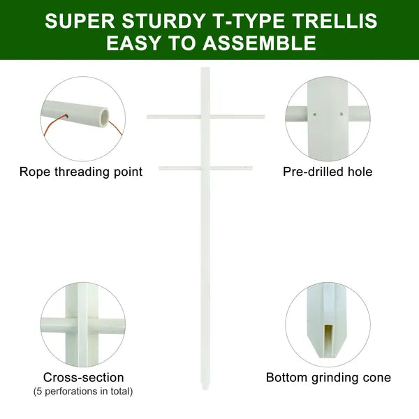 7FT Hollow T-Shaped Climbing Trellis - Stylish Support for Green Walls