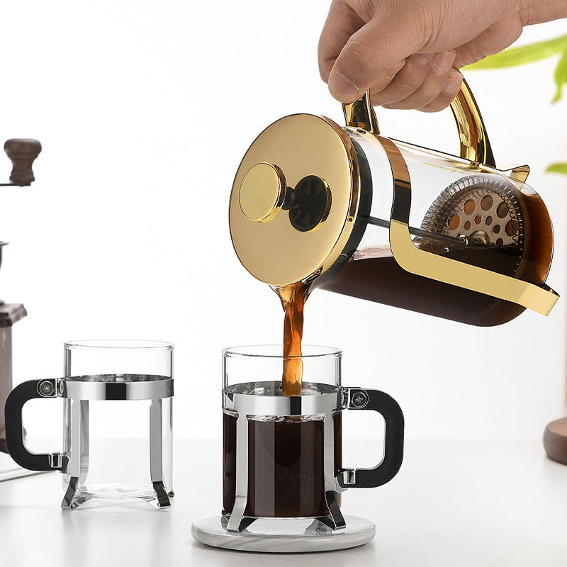French Press Coffee Maker Borosilicate Glass 350ML-1000ML Household Filter Pot