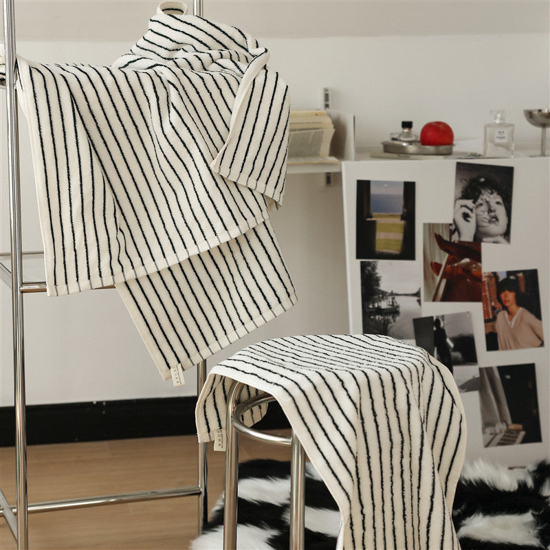 Cotton Striped Bath & Face Towels - Combed Cotton Home Textiles