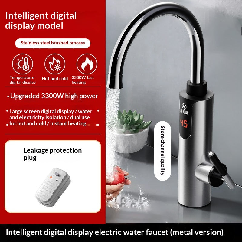 Stainless Steel Electric Hot Water Faucet for Household Kitchen, Fast Heating