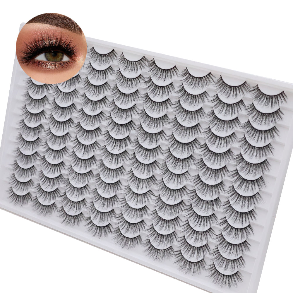 3D Multi-Layered False Eyelashes - Soft & Realistic Black Lashes
