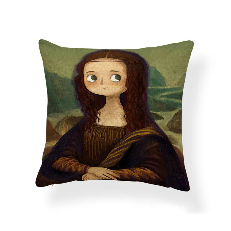 Cartoon Girl Printed Pillowcase Cushion Cover Home Decor 45x45cm