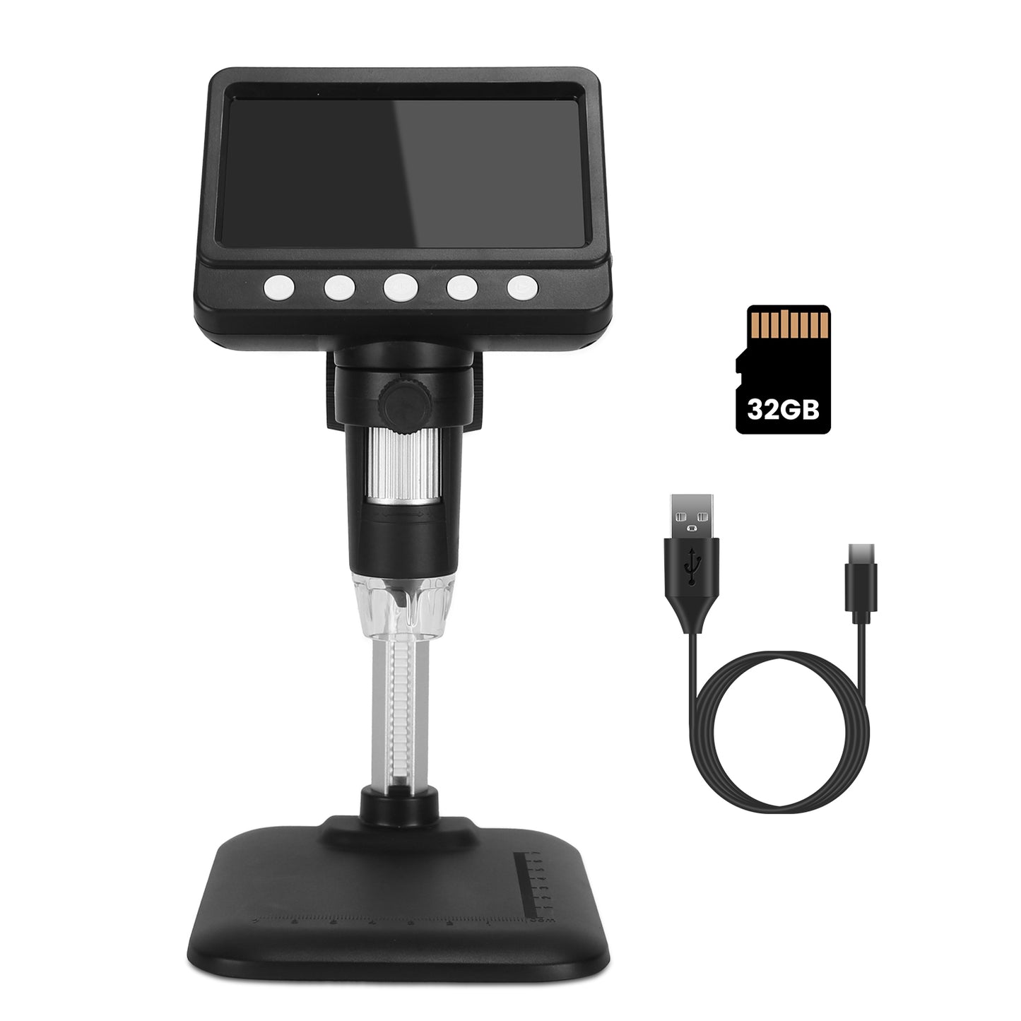 Digital Microscope 4.3 Inch LCD 1000X Magnification Photo Video with 8 LED Lights
