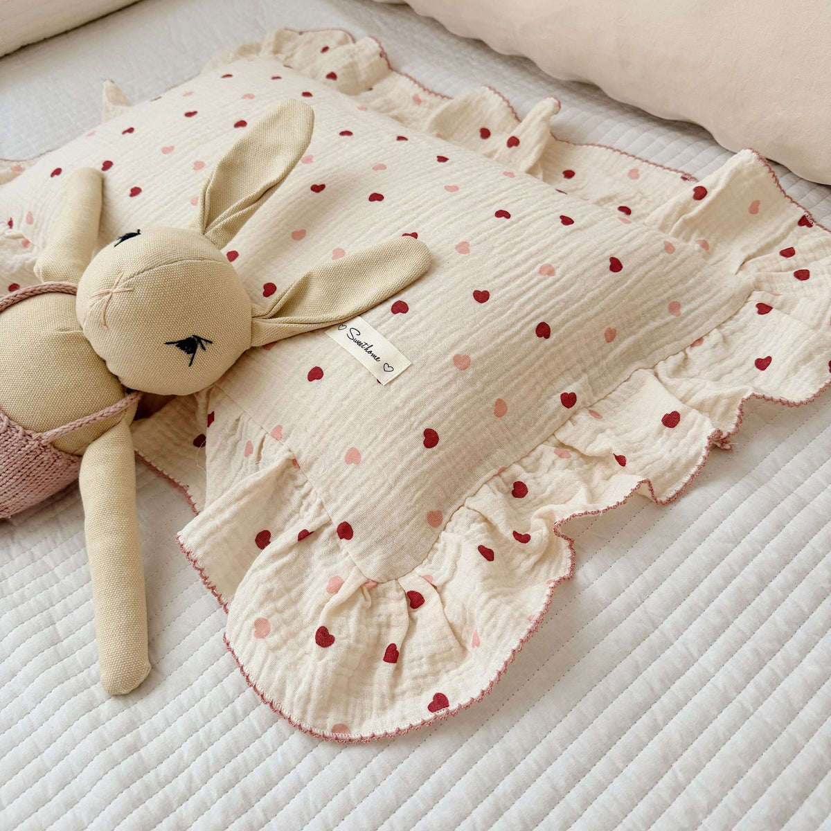 Korean Floral Cotton Gauze Pillowcase - Soft Home Bedding