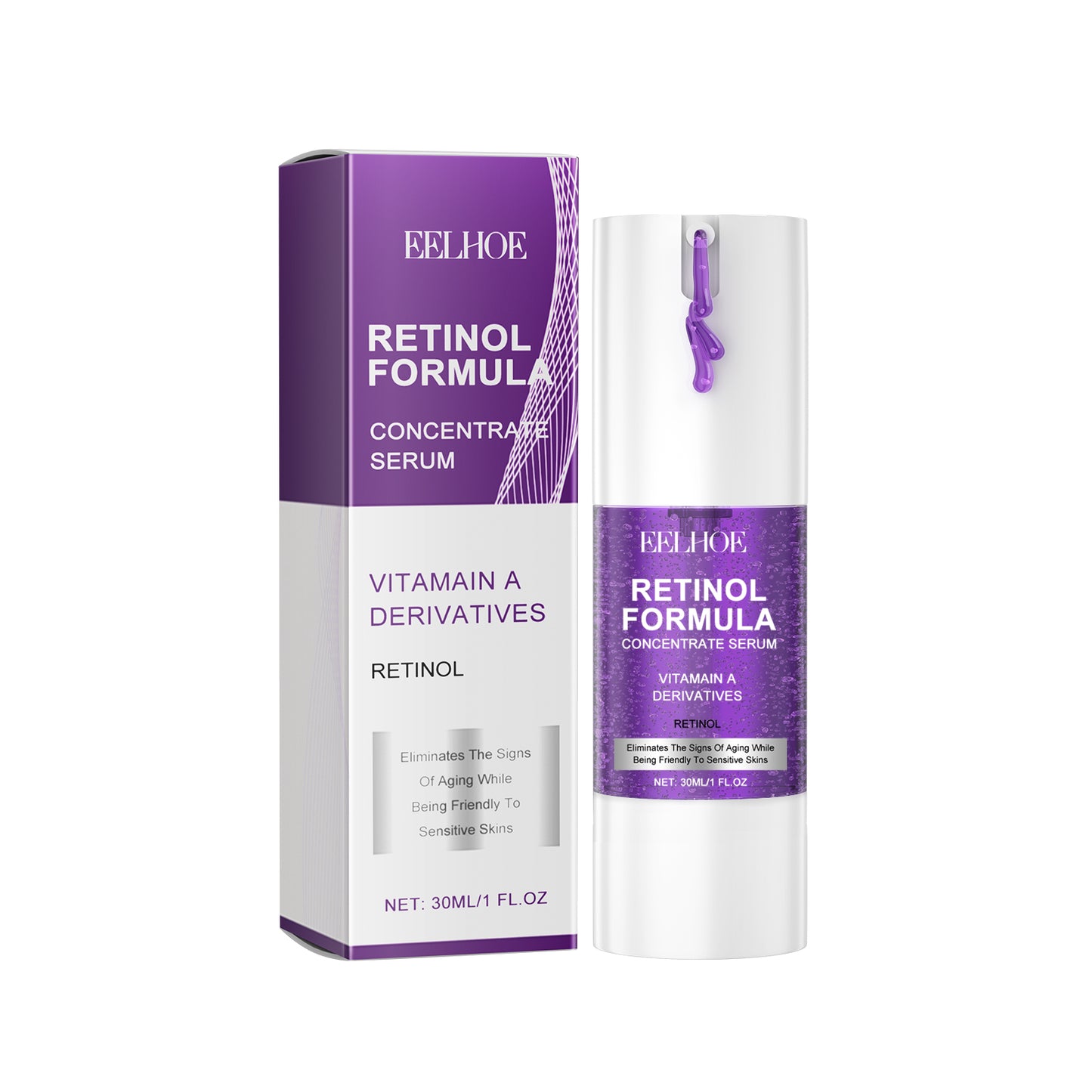 Retinol Anti-Wrinkle Face Serum with Hyaluronic Acid & Niacinamide - 30ml