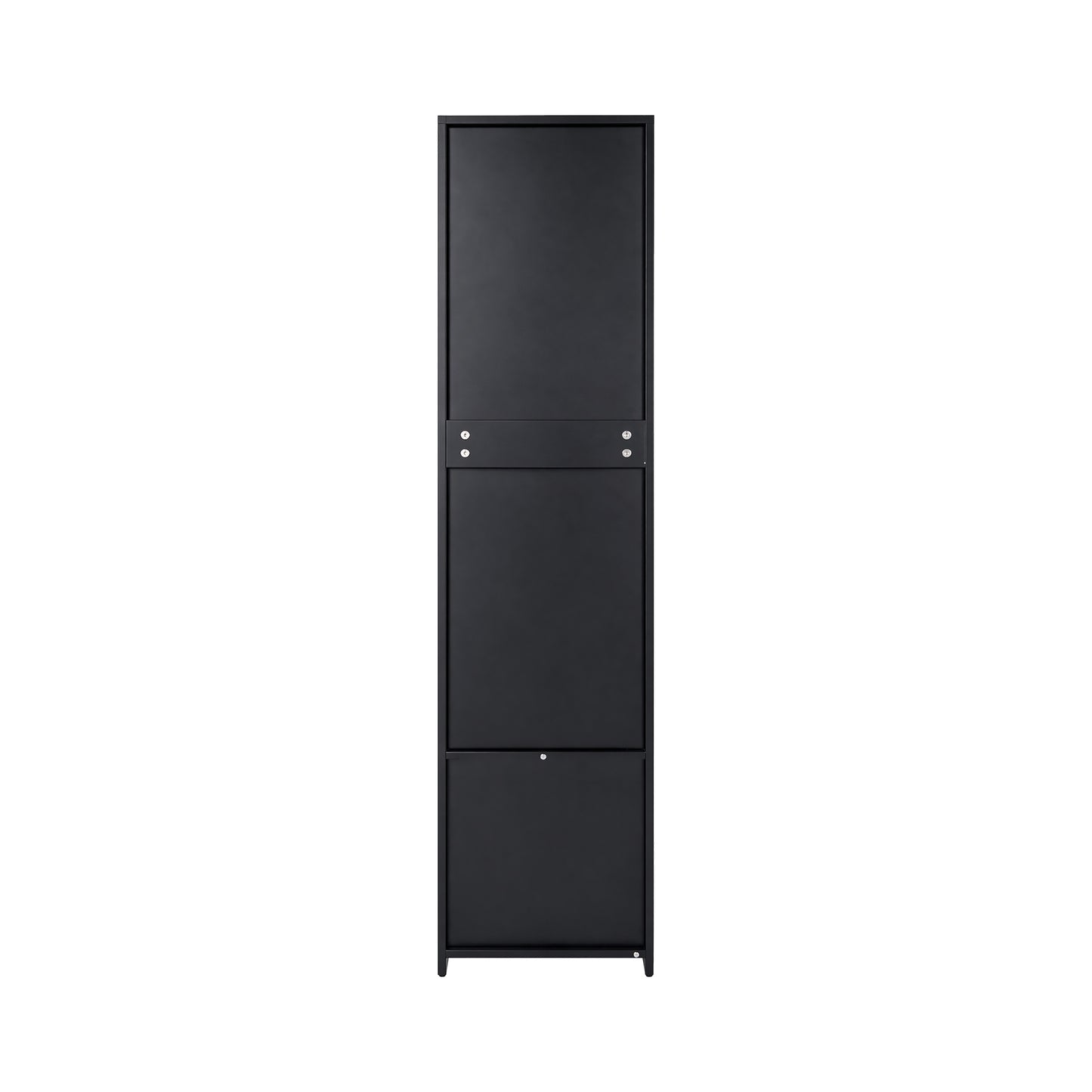 Tall Kitchen Storage Cabinet with 1 Door & 2 Drawers - Black