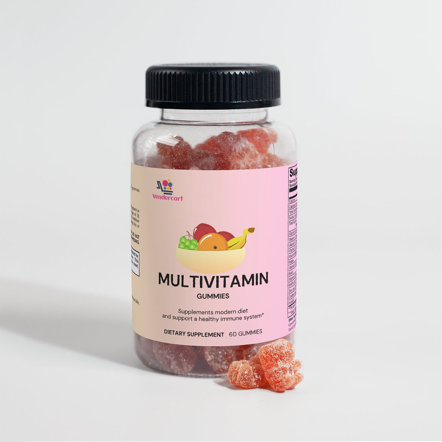 Multivitamin Bear Gummies - 60 Count Strawberry Flavored Supplements