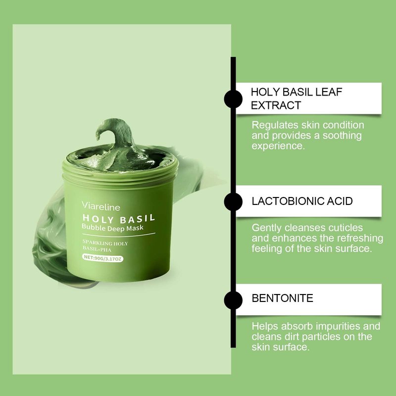 Deep Cleansing Basil Bubble Mask Set for Face Spa Care