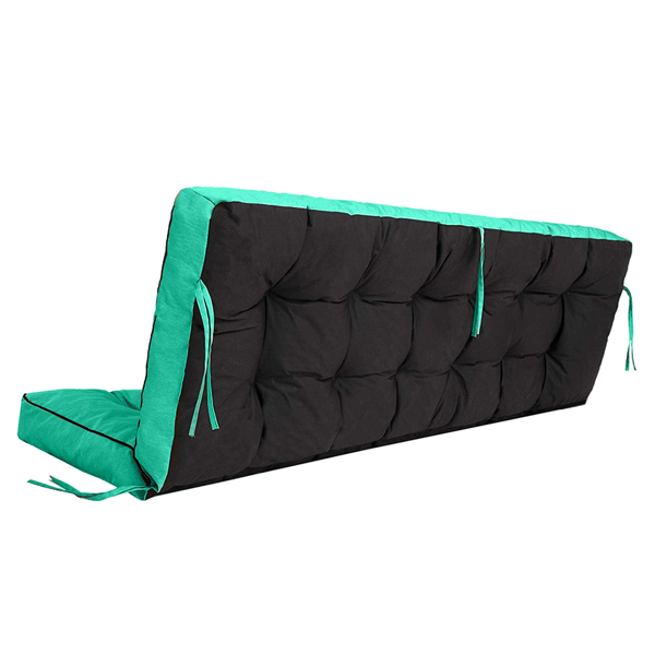 Outdoor Swing Cushions 55 Inch Waterproof Thick Patio Seat Pad with Backrest & Ties - Blue