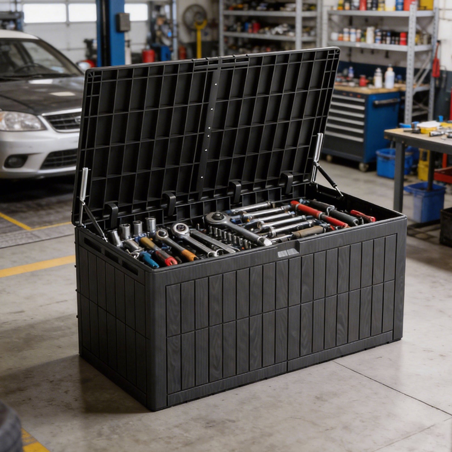220 Gallons Outdoor Storage Box Large Capacity Water Proof Lockable