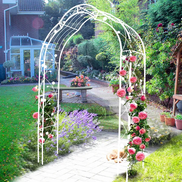 Metal Garden Arch Trellis for Climbing Plants - 8 Styles
