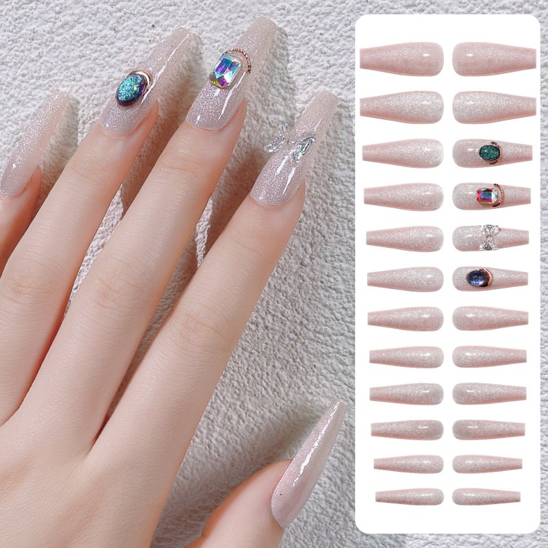 Fake Nail Patches with Jelly Glue - 24 Pieces