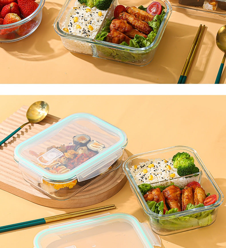 Glass Lunch Box Food Grade Sealed Container for Microwave Oven