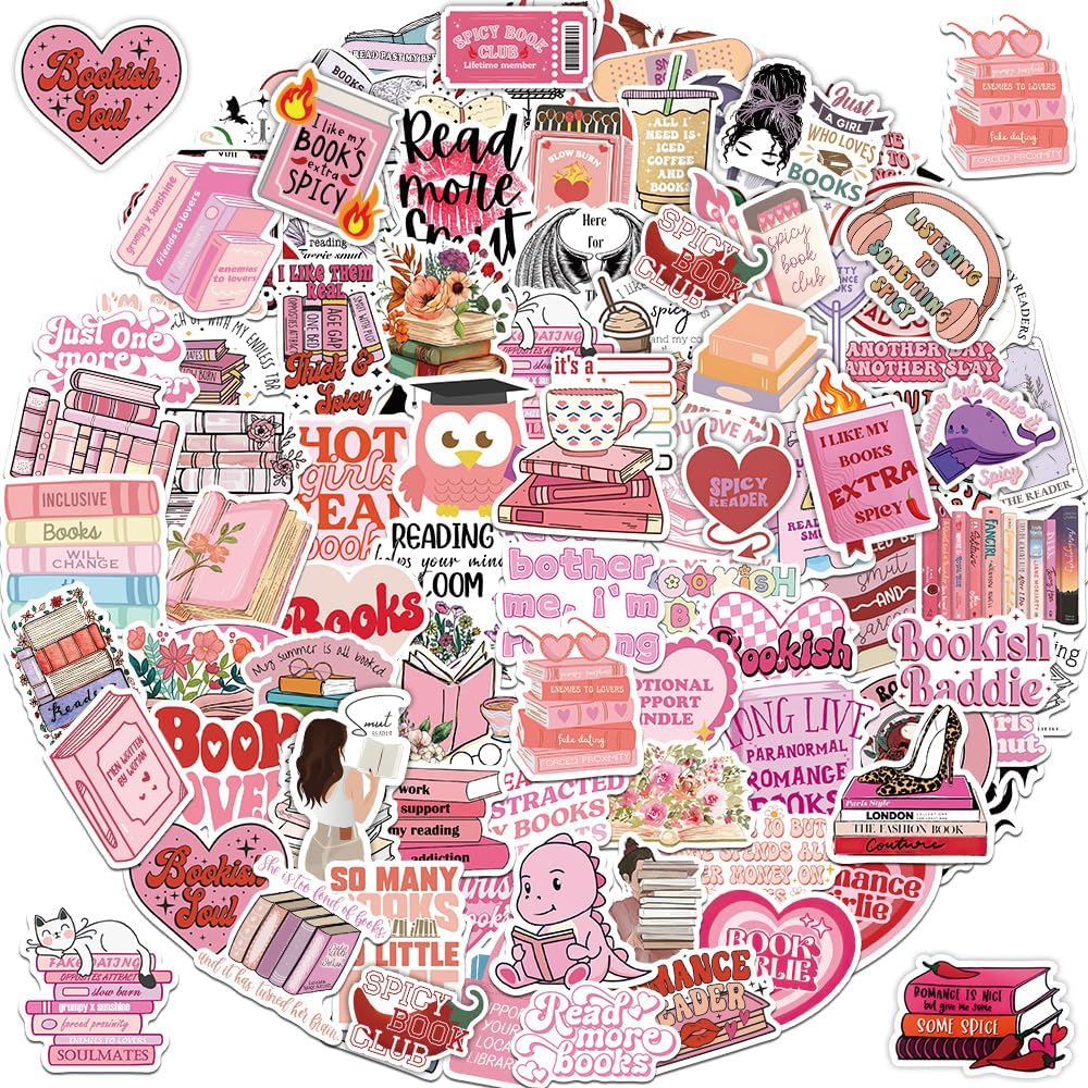 100 Pcs Aesthetic Book Stickers Set for Kindle & Scrapbooking