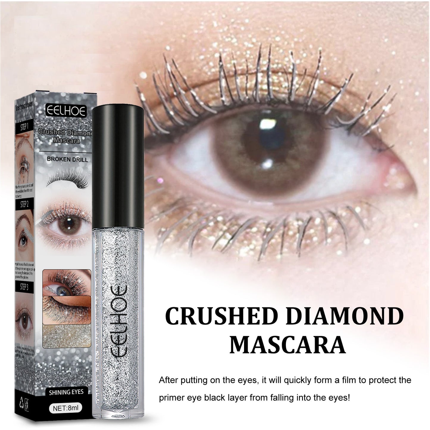 Diamond Fragment Mascara Primer - Quick-Drying, Non-Smudging Eye Makeup Base