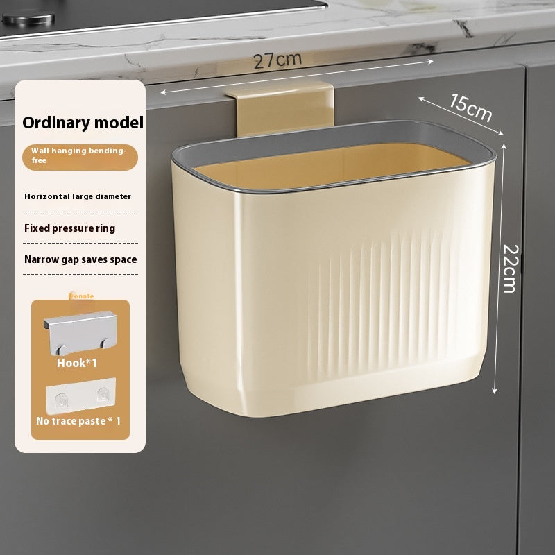 Wall-Mounted Kitchen Trash Can Large Capacity Punch-Free Household Storage Bin