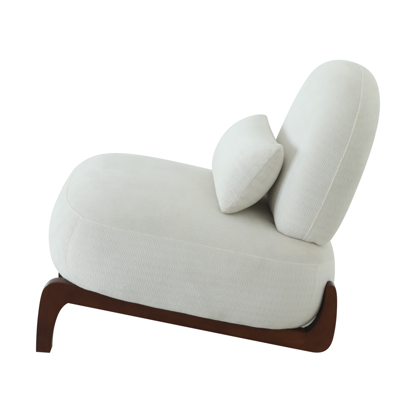 Cozy White Accent Chair with Solid Wood Legs - Armless Design
